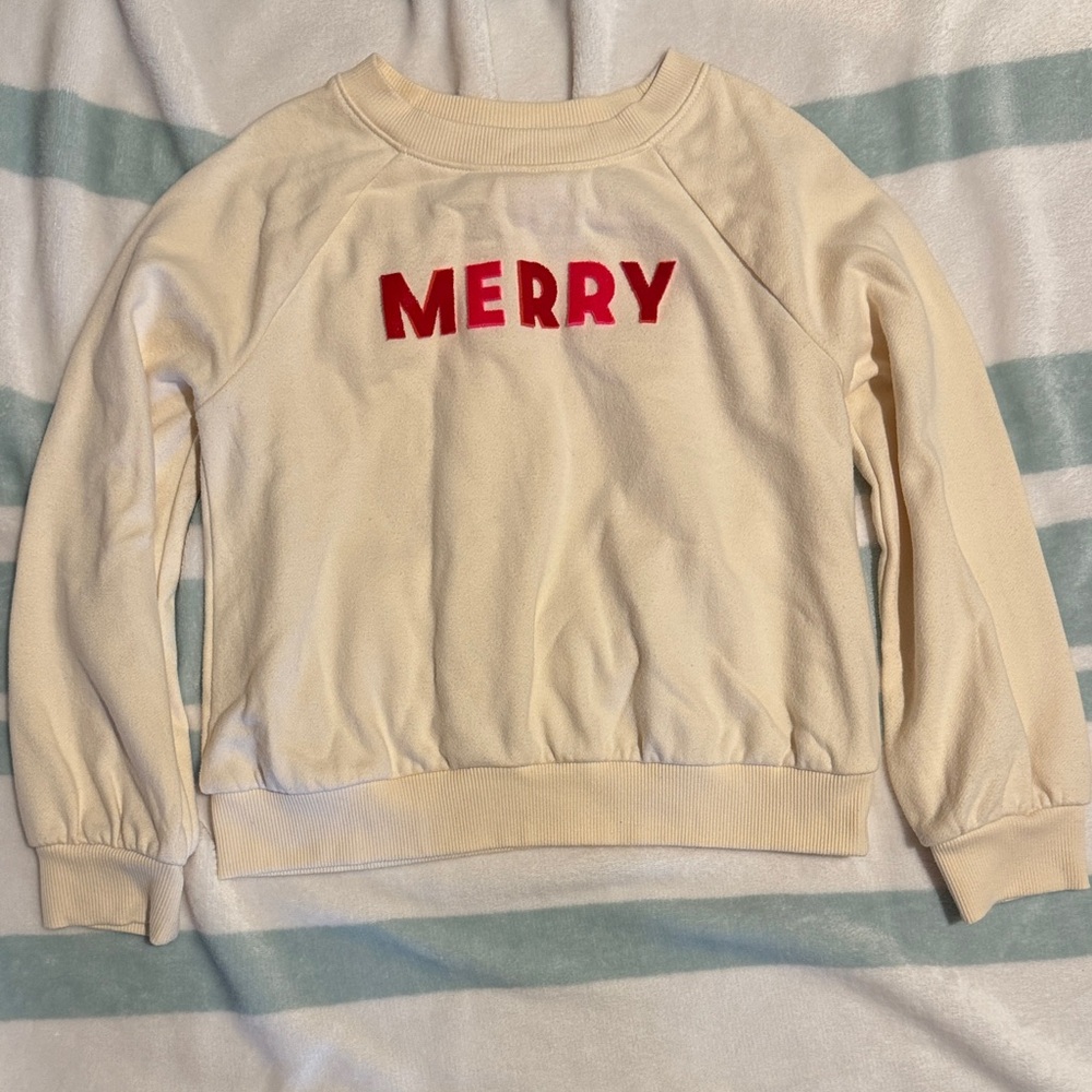 Cat & Jack Cream Sweatshirt with Orange Text